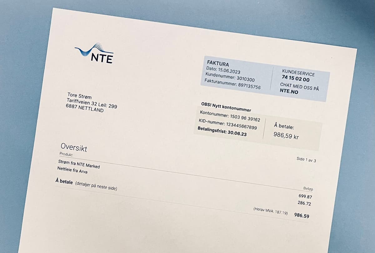Ny strømfaktura