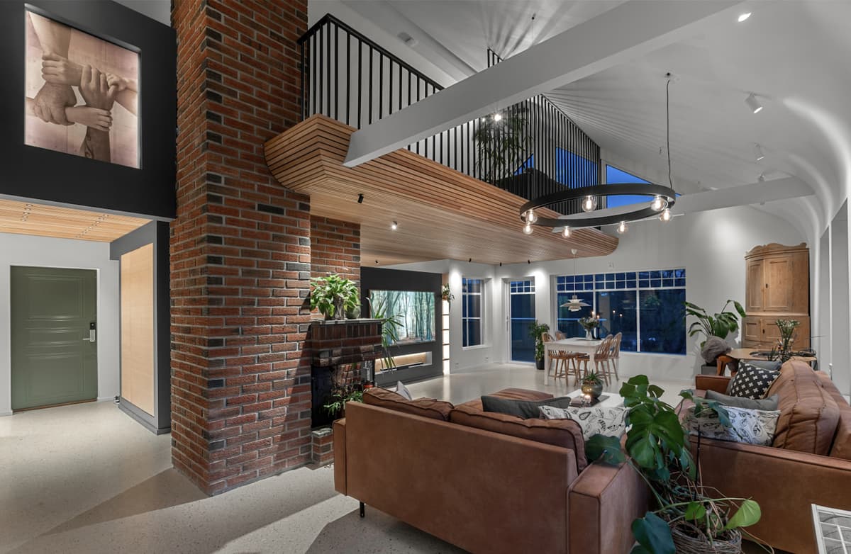 Bilde fra en stue med balkong Bilde fra en stue med balkong