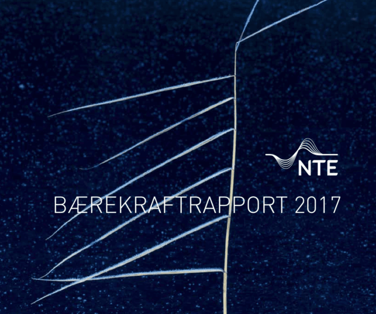 Cover NTE bærekraftsrapport 2017 Cover NTE bærekraftsrapport 2017