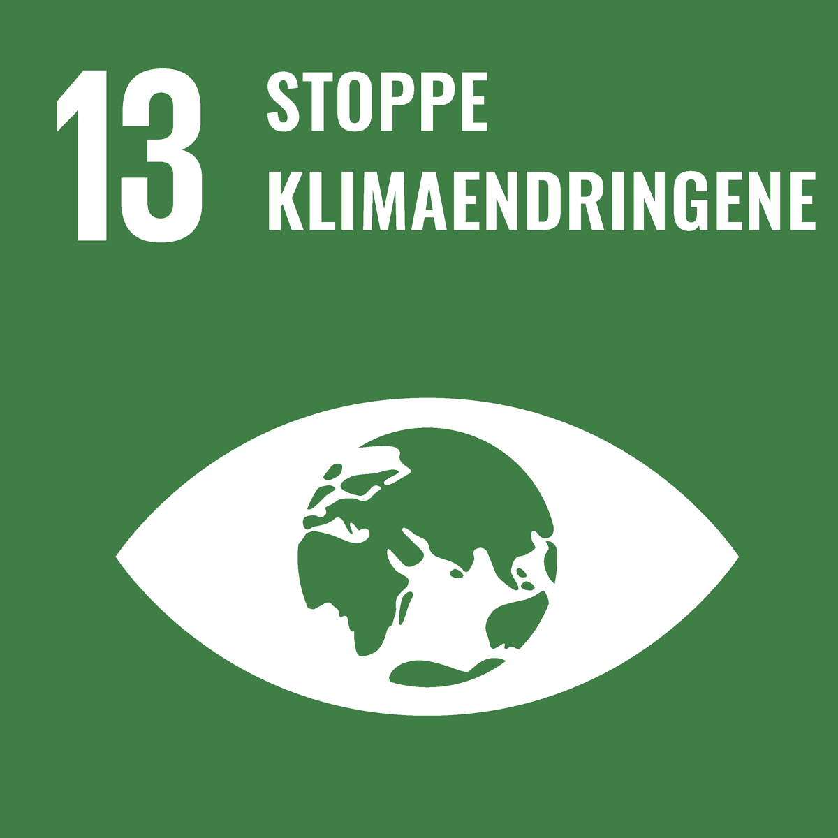 Illustrasjonen viser FNs bærekraftsmål nummer 13 - Stoppe klimaendringene Illustrasjonen viser FNs bærekraftsmål nummer 13 - Stoppe klimaendringene